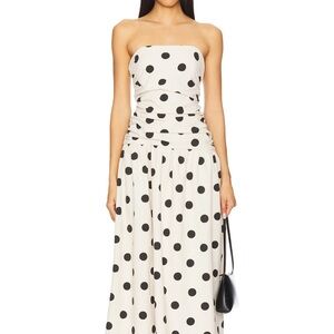 Brona Strapless Polka Dot Dress NWT